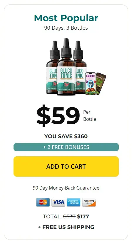 GlucoTonic 3 Bottle Price