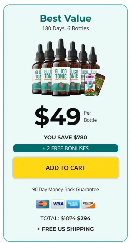 GlucoTonic 6 Bottle Price